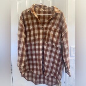 Oversized Rust Check Skirt Size XS